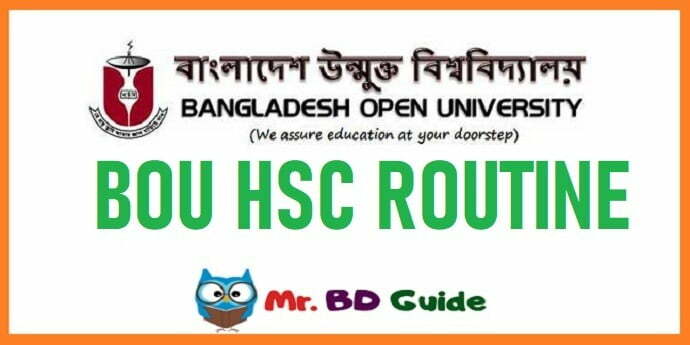 BOU HSC Exam Routine Featured Image - Mr. BD Guide