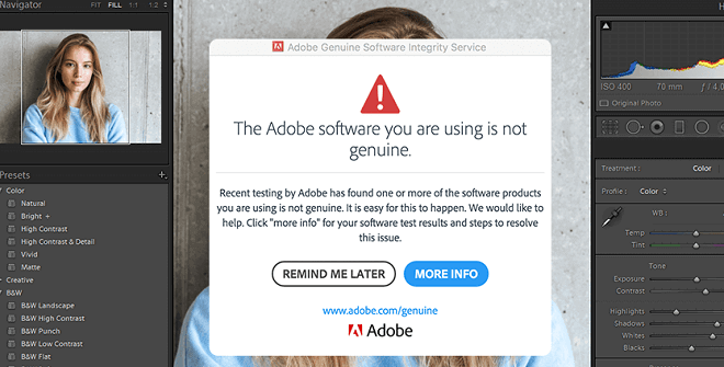 disable adobe genuine software bubble osx