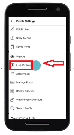 How to Lock FB Profile - Step 02