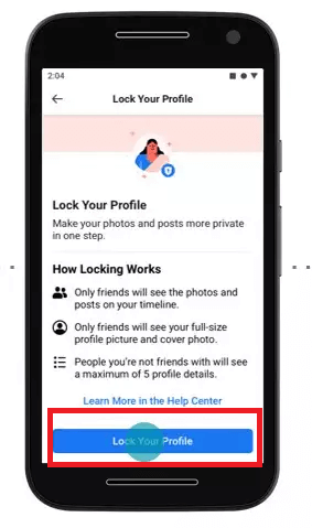 How to Lock FB Profile - Step 03