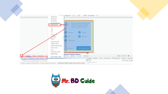 How to Delete Element Using Inspect Element on Google Chrome - Mr. BD Guide